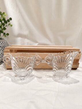 💥3/$50 Cambridge Glass Co. Caprice Pattern Shell Shape Creamer & Open Sugar Set